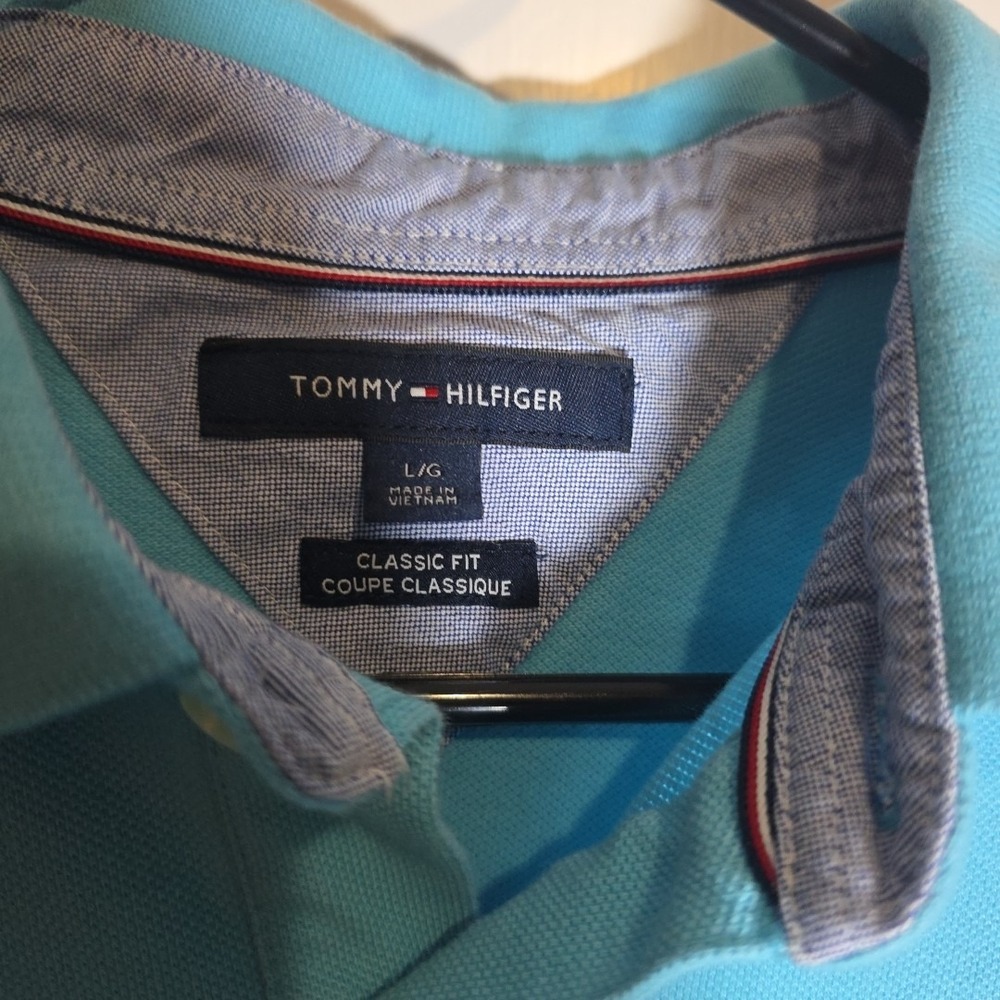 Tommy Hilfiger Men's Polo Shirt Short Sleeve‎ Light Blue Large - Picture 2 of 8